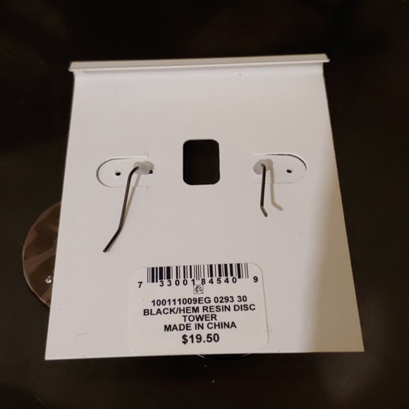 💜NWT Hematite-Tone Black Disk Drop Earrings - Picture 6 of 7